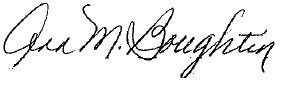 Ann Boughtin's signature